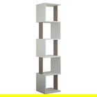 Corp biblioteca Piri, Pakoworld, 35x30x161 cm, PAL melaminat, alb/mocha