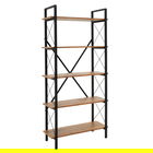Corp biblioteca Wook, Pakoworld, 90x34x180 cm, PAL/metal, maro/negru
