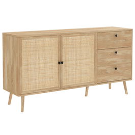 Bufet inferior Oslo, Pakoworld, 150x39x79 cm, PAL/ratan sintetic, sonoma