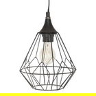 Lustra Flave, Pakoworld, 19x19x132 cm, 1 x E27, 40W, metal, negru