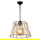 Lustra PWL-1114, Pakoworld, 30x30x54 cm, 1 x E27, 60W, metal/iuta, negru/bej