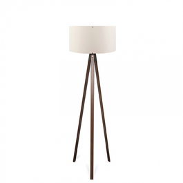 Lampadar PWL-1059, Pakoworld, 38x38x140 cm, 1 x E27, MDF/textil, maro;bej