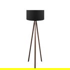 Lampadar PWL-1059, Pakoworld, 38x38x140 cm, 1 x E27, MDF/textil, negru/maro