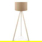 Lampadar PWL-1060, Pakoworld, 38x38x140 cm, 1 x E27, MDF/textil, mocha/natural
