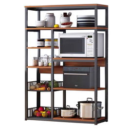 Dulap de bucatarie Leena, Pakoworld, 80x30x142 cm, metal/MDF, maro/negru