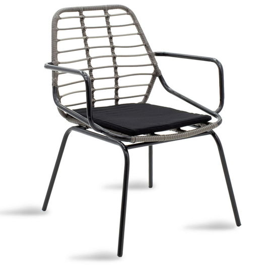 Scaun Naoki, Pakoworld, 63x60x82 cm, metal/polietilena, negru/gri