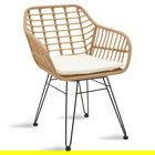 Scaun Naoki, Pakoworld, 59x57x81 cm, metal/polietilena, negru/natural