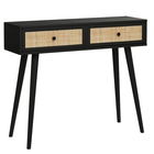 Consola Oslo, Pakoworld, 100x29x81 cm, PAL/ratan sintetic, negru/natural
