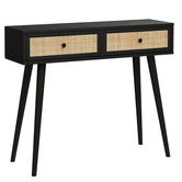 Consola Oslo, Pakoworld, 100x29x81 cm, PAL/ratan sintetic, negru/natural