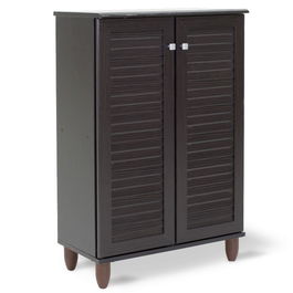 Pantofar cu 2 usi Santi, Pakoworld, 10 perechi pantofi, 60x34.5x91.5 cm, PAL melaminat, wenge
