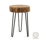 Masuta living Tripp, Pakoworld, 33x30x47 cm, lemn masiv/metal, maro/negru