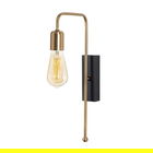 Aplica de perete Futura, Pakoworld, 22x6x42 cm, metal, negru/auriu