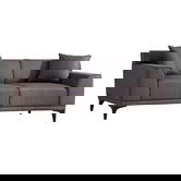 Canapea 2 locuri PWF-0566, Pakketo, 163x69x86 cm, poliester/lemn de fag, antracit