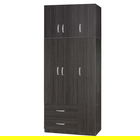 Dulap pentru haine Zelia, Pakoworld, cu 3 usi, 90x42x240 cm, PAL, wenge