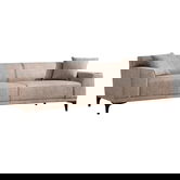 Canapea 3 locuri PWF-0566, Pakketo, 212x69x86 cm, poliester/lemn de fag, bej/maro