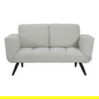Canapea extensibila 3 locuri Jackie, Pakoworld, 190x80x74 cm, textil/metal/lemn masiv, gri/negru