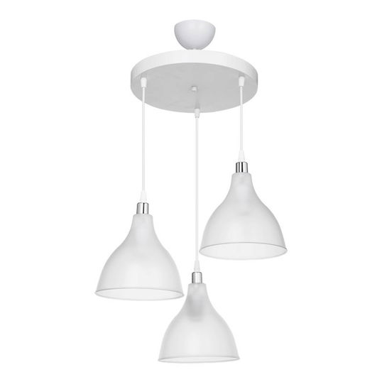 Lustra Orazio, Pakoworld, 40x40x80 cm, 3 x E27, 20W, polipropilena, transparent/alb