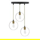 Lustra Kasper, Pakoworld, 30x30x79 cm, 3 x E27, 60W, metal, negru/auriu