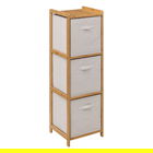 Organizator baie cu 3 compartimente Lardy, Pakoworld, 35x33x109.5 cm, bambus/poliester, natural