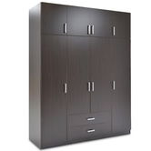 Dulap pentru haine Royal, Pakoworld, cu 4 usi, 200x58x230 cm, PAL melaminat, wenge