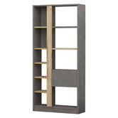 Corp biblioteca Alive, Pakoworld, 75.6x25x160 cm, PAL/metal/MDF, gri vintage/sonoma