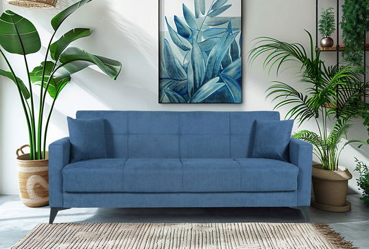 Canapea extensibila Fabio, 3 locuri, 215x82x92 cm, 3 locuri, Albastru Navy