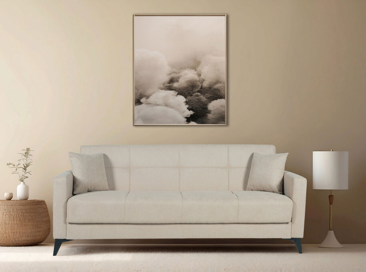 Canapea extensibila Fabio, 3 locuri, 215x82x92 cm, 3 locuri, Bej