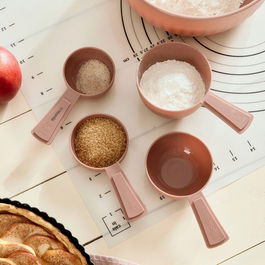 Set 4 cesti de masurat Easy Bake, Homla, plastic, roz