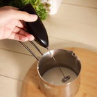 Mixer spuma de lapte Mico, Homla, 21 cm, plastic/inox, negru/argintiu