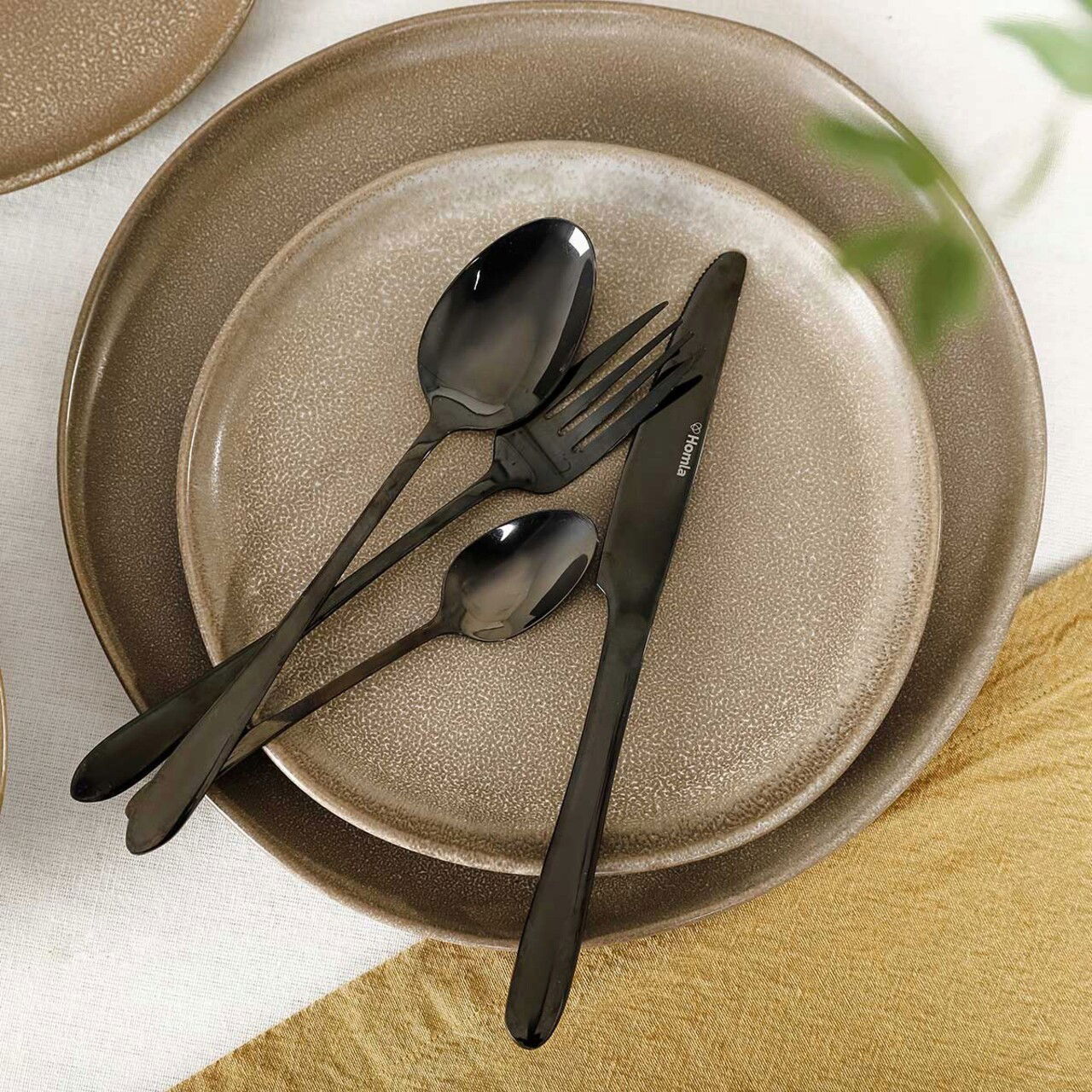 Set tacamuri 16 piese Abele, Homla, inox, negru