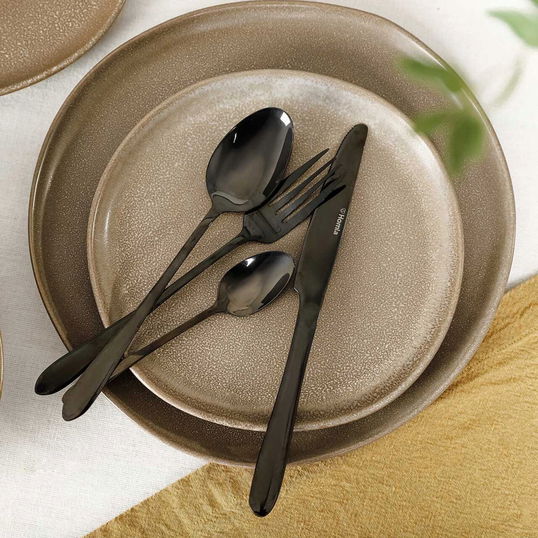 Set tacamuri 16 piese Abele, Homla, inox, negru