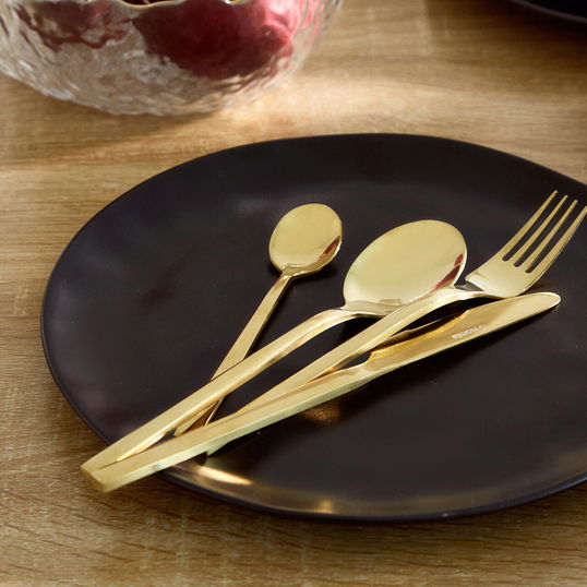 Set tacamuri 24 piese Aperi, Homla, inox, auriu