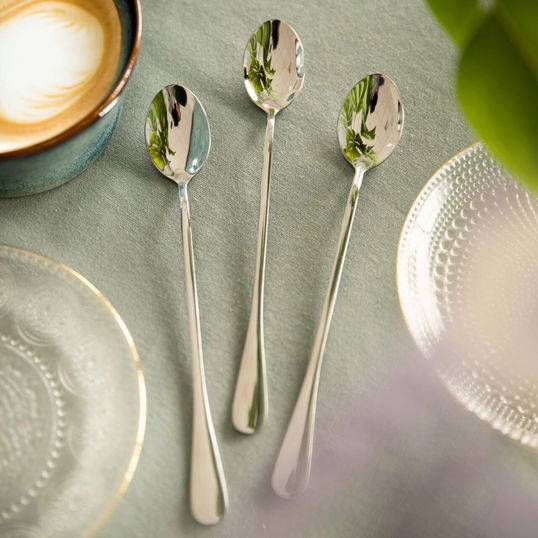 Set 3 lingurite pentru latte Stilo, Homla, inox, argintiu