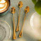 Set 3 lingurite pentru latte Stilo, Homla, 19 cm, inox, auriu