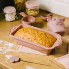 Tava de copt chec/cozonac Easy Bake, Homla, 30x14 cm, silicon, roz