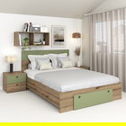 Pat AMBRO, 160x200, sertar frontal, Stejar, Pesto
