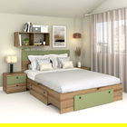 Pat AMBRO, 160x200, 2 sertare, Stejar, Pesto
