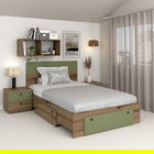 Pat copii AMBRO, 120x200, 2 sertare, Stejar, Pesto