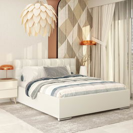 Pat tapitat GEORGIA Clasic, 180x200, somiera, piele eco Alba