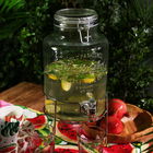 Dozator pentru bauturi cu suport Freya, Homla, 6 L, sticla/inox, transparent/argintiu