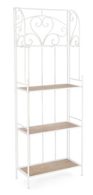 Etajera pliabila Guenda, Bizzotto, 59x28x167 cm, otel/MDF, alb