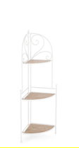 Etajera de colt pliabila Guenda, Bizzotto, 49x33x126 cm, otel/MDF, alb