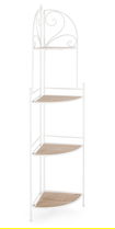 Etajera de colt pliabila Guenda, Bizzotto, 48x35x165.5 cm, otel/MDF, alb
