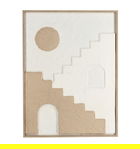 Tablou decorativ Drew 238064, Bizzotto, 60x80 cm, MDF/rama polistiren, bej