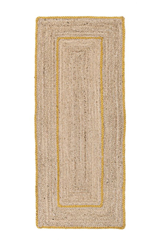 Covor Ankit, Bizzotto, 60x150 cm, iuta, natural/galben
