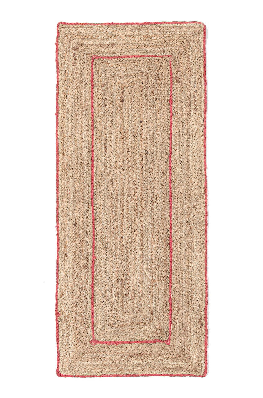 Covor Ankit, Bizzotto, 60x150 cm, iuta, natural/portocaliu