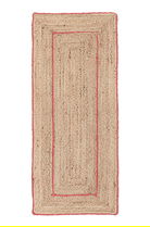 Covor Ankit, Bizzotto, 60x150 cm, iuta, natural/portocaliu