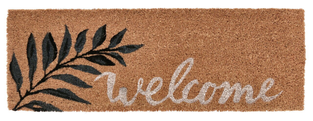 Covoras de intrare Valerie Welcome, Bizzotto, 25x75 cm, fibra de cocos/PVC, maro