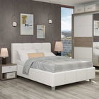 Pat tapitat ARISA, 180x200, piele eco Alba