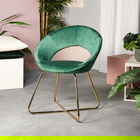 Scaun Jared, Homla, 73x47x84 cm, catifea din poliester/metal, verde